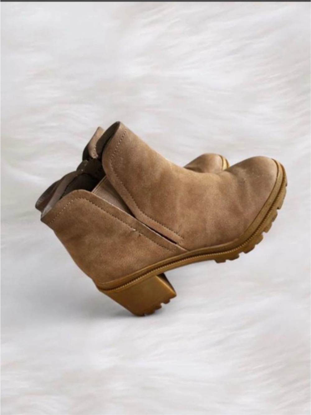 Women's Suede Ankle Booties in Tan - Comfortable Everyday Style